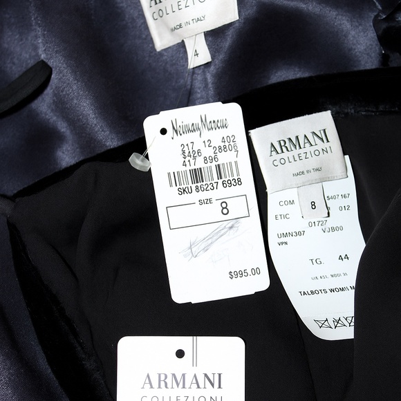 🆕🏷️ Armani Collezioni Burnout Silk BlackVelvet Jacket & Skirt Set NWT 🇮🇹 - Picture 8 of 14